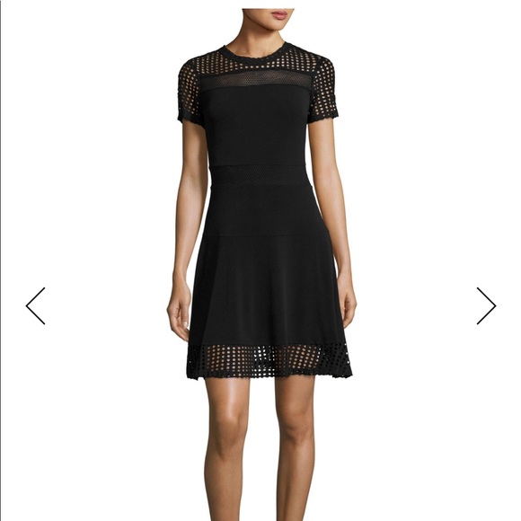 michael kors mesh fit and flare dress